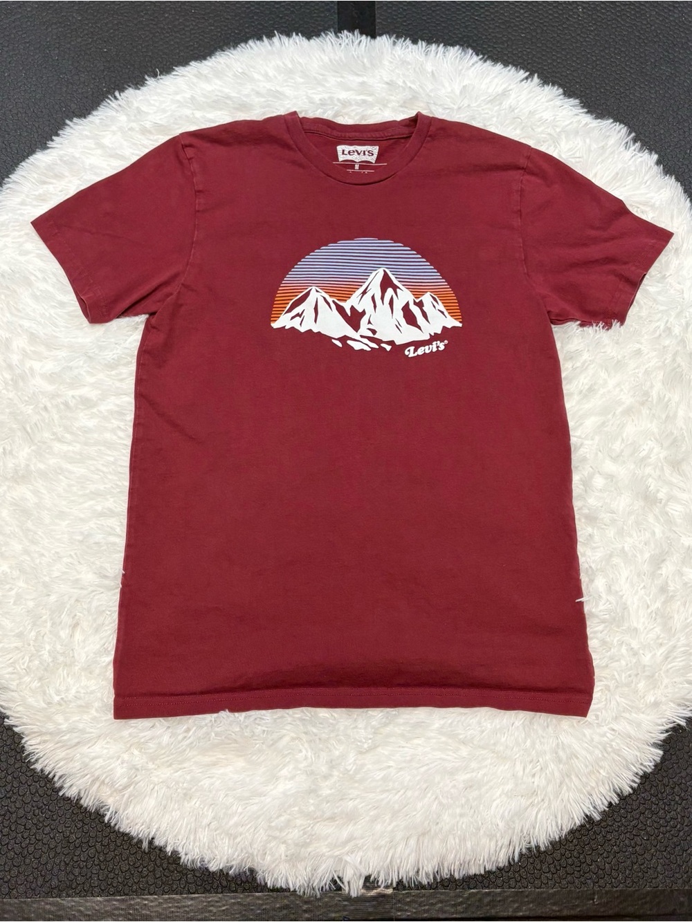 Levi's Men's Maroon Mountain Graphic Short Sleeve Tee